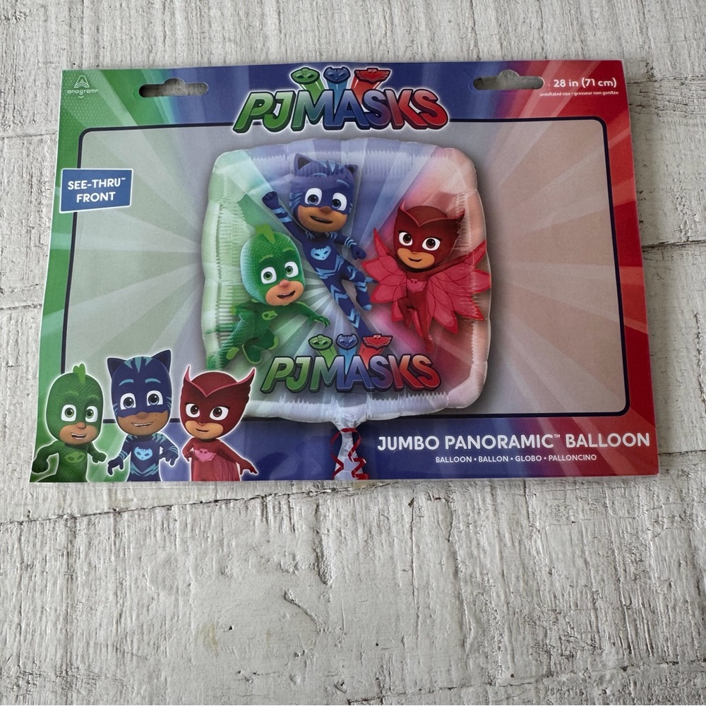 PJ‎ Masks Jumbo Panoramic Balloon NEW by Anagram 28” Birthday See Through Front